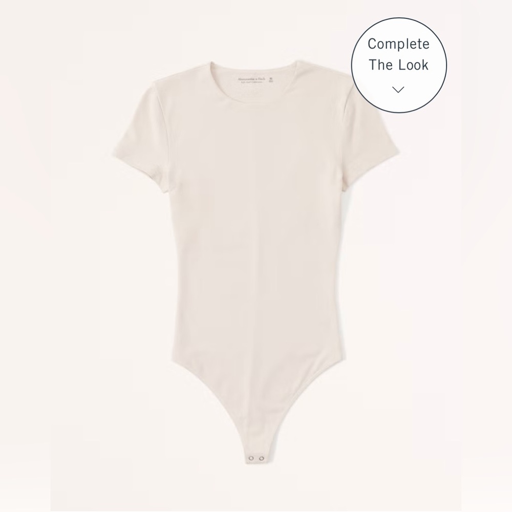 NWT Abercrombie Short-Sleeve Cotton Seamless Fabric Crew Bodysuit - S